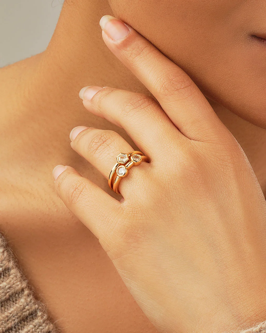 Lou Triple CZ Ring by Sterling Forever - Image 4