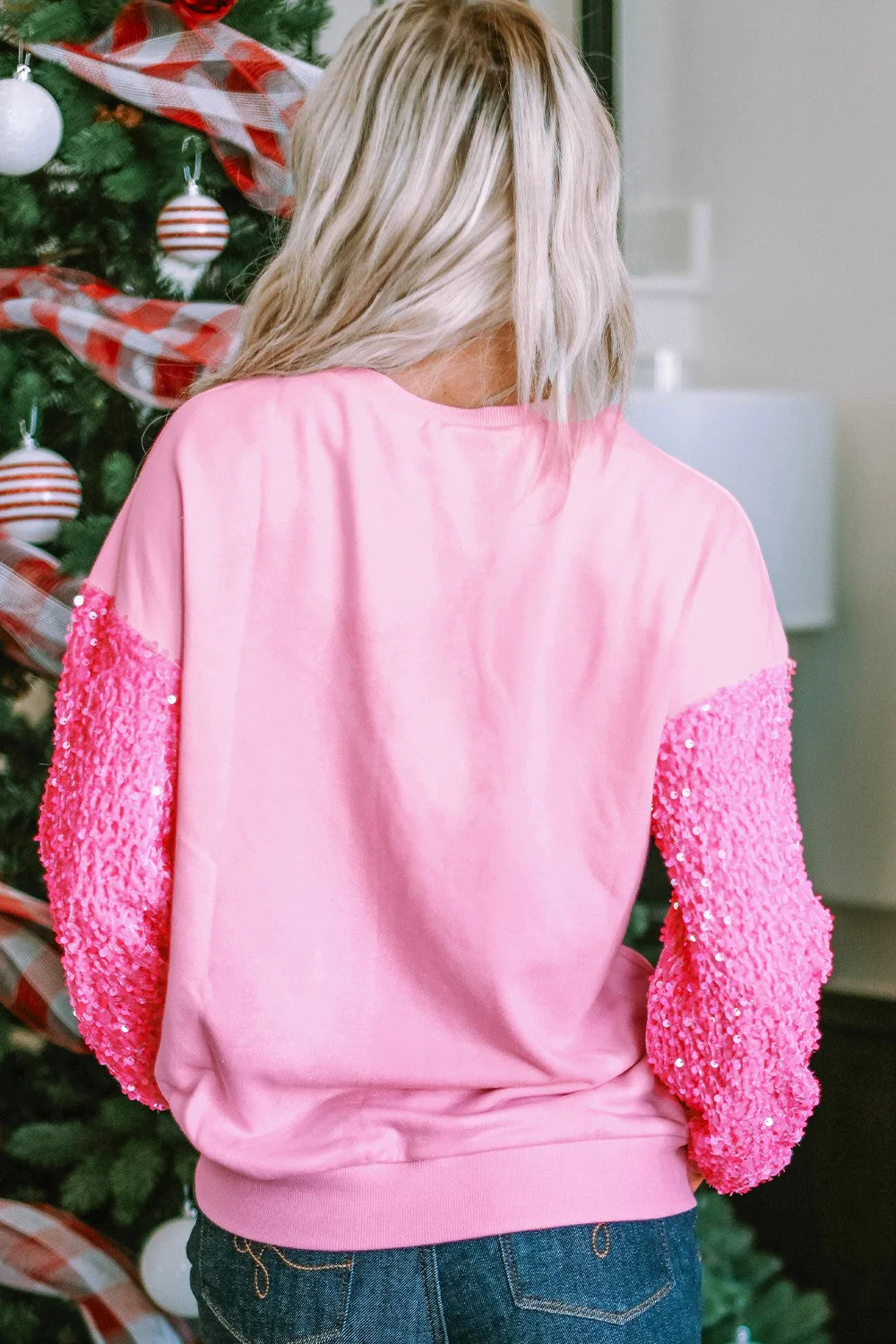 LOVE Sequin Dropped Shoulder Sweatshirt - Image 2