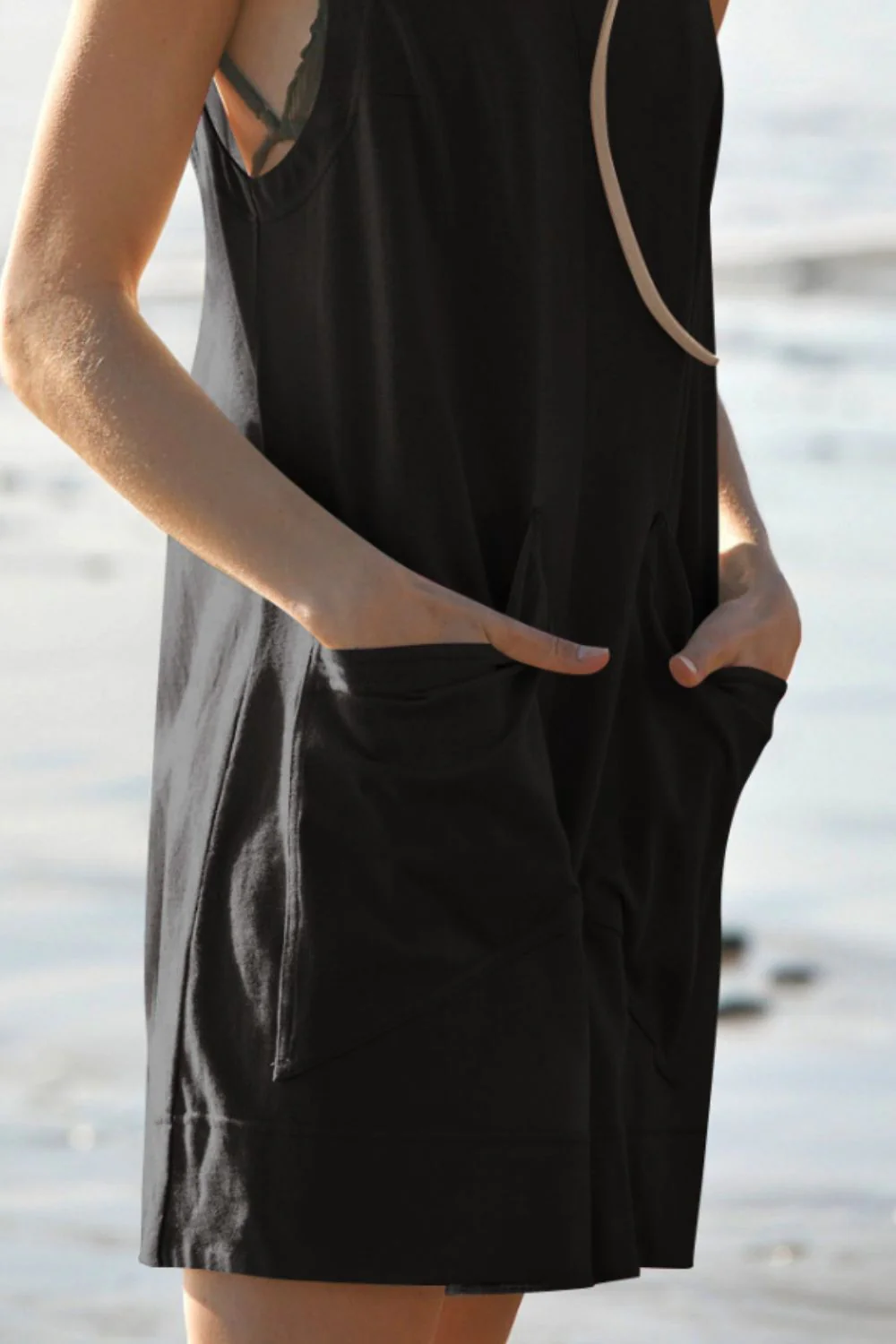Lovelet Round Neck Sleeveless Romper with Pockets - Image 19