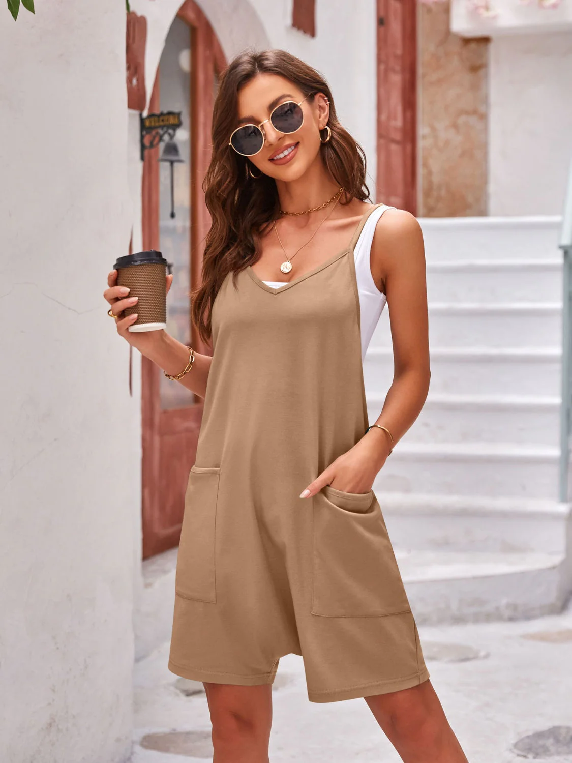 Lovelet Spaghetti Strap Romper with Pockets - Image 10