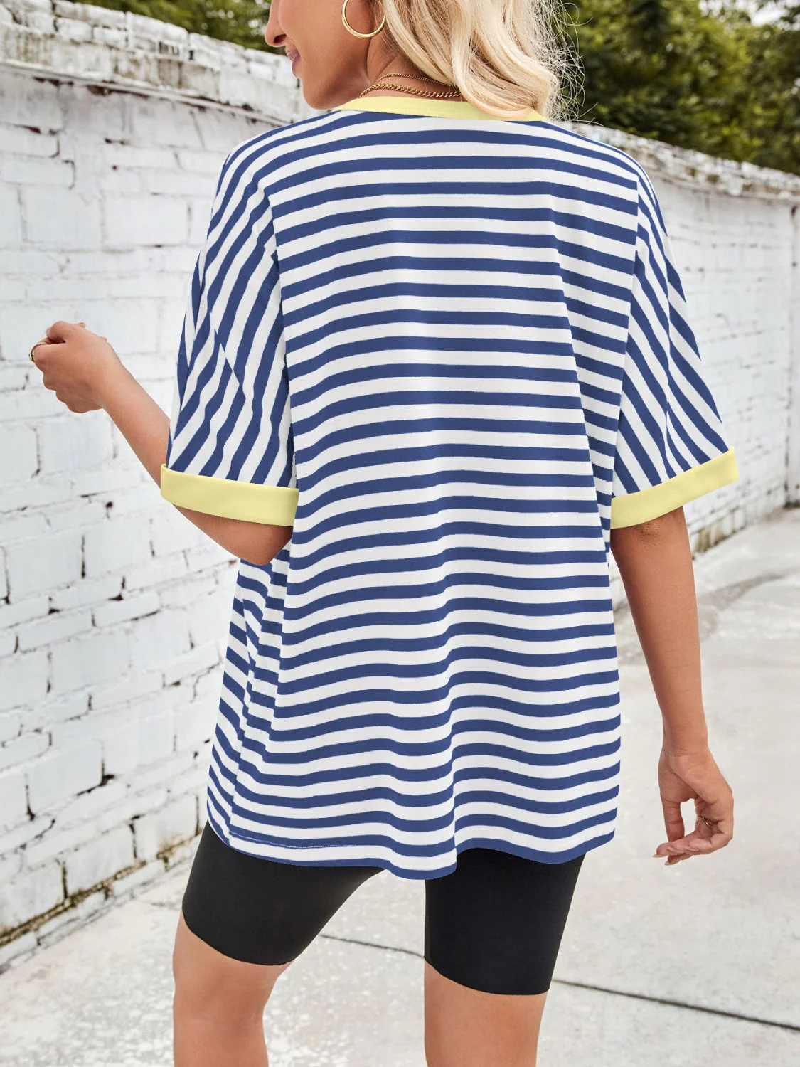 Lovelet Striped Round Neck Half Sleeve T-Shirt - Image 3