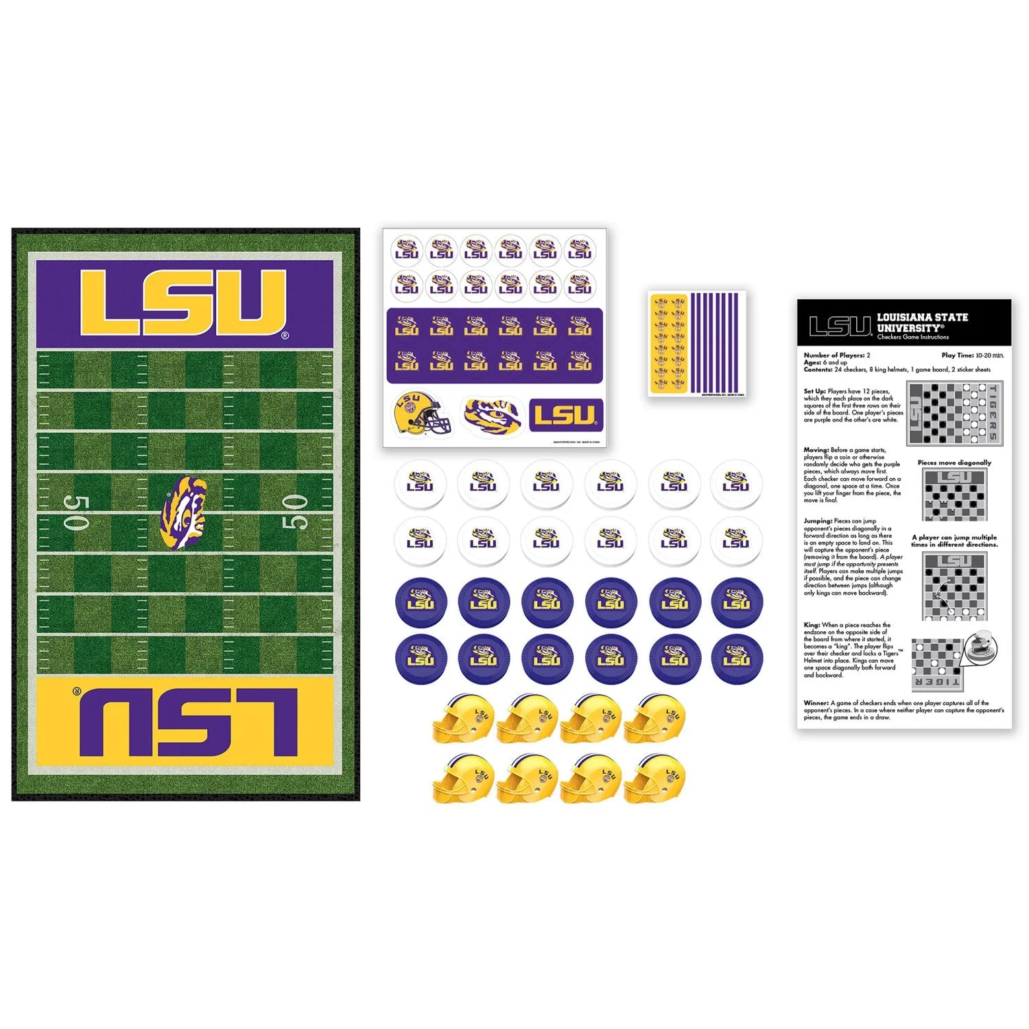 LSU Tigers Checkers Board Game by MasterPieces Puzzle Company INC - Image 2