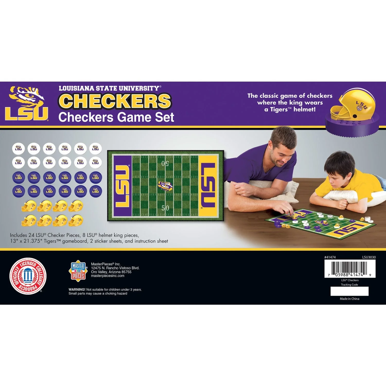 LSU Tigers Checkers Board Game by MasterPieces Puzzle Company INC - Image 3
