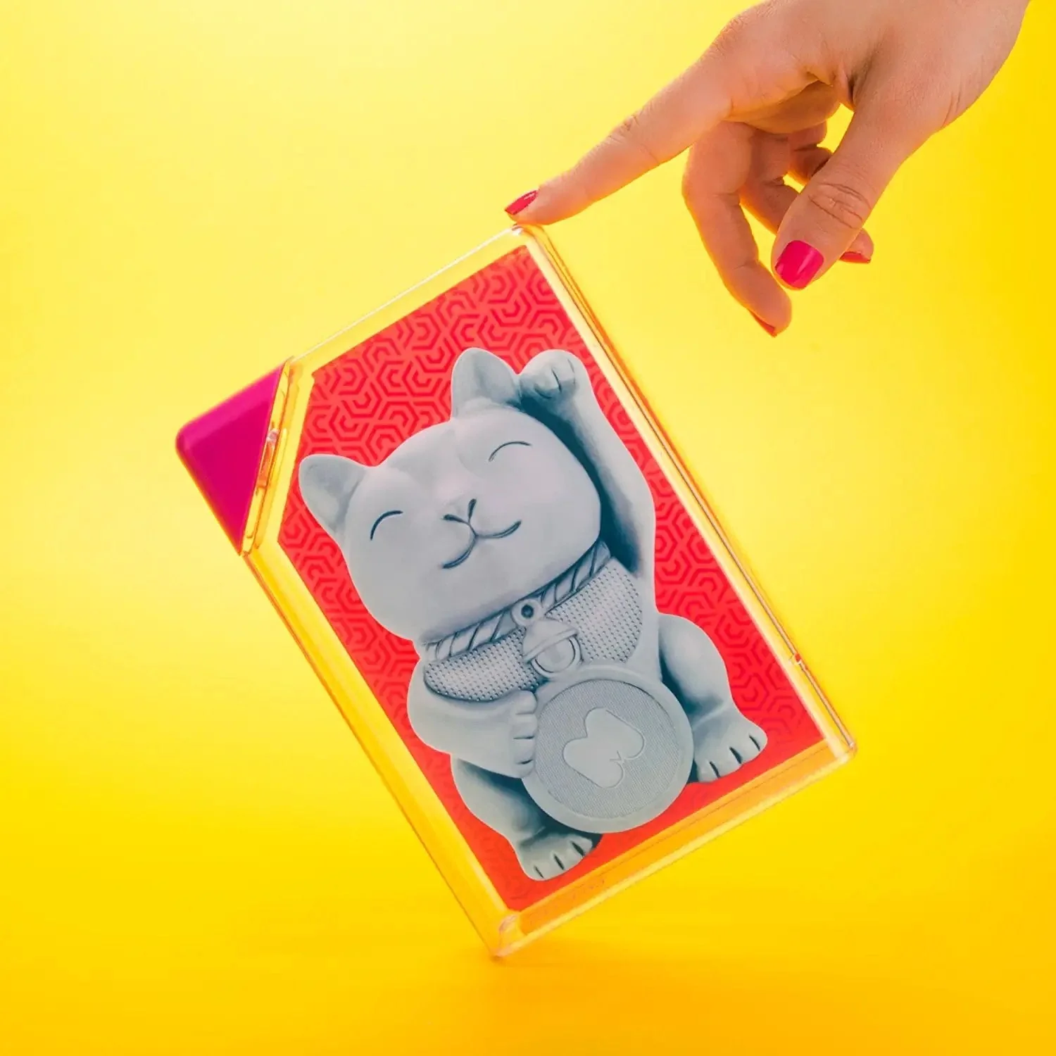 Lucky Cat Rectangular Water Bottle | Fits in Handbag by The Bullish Store - Image 2