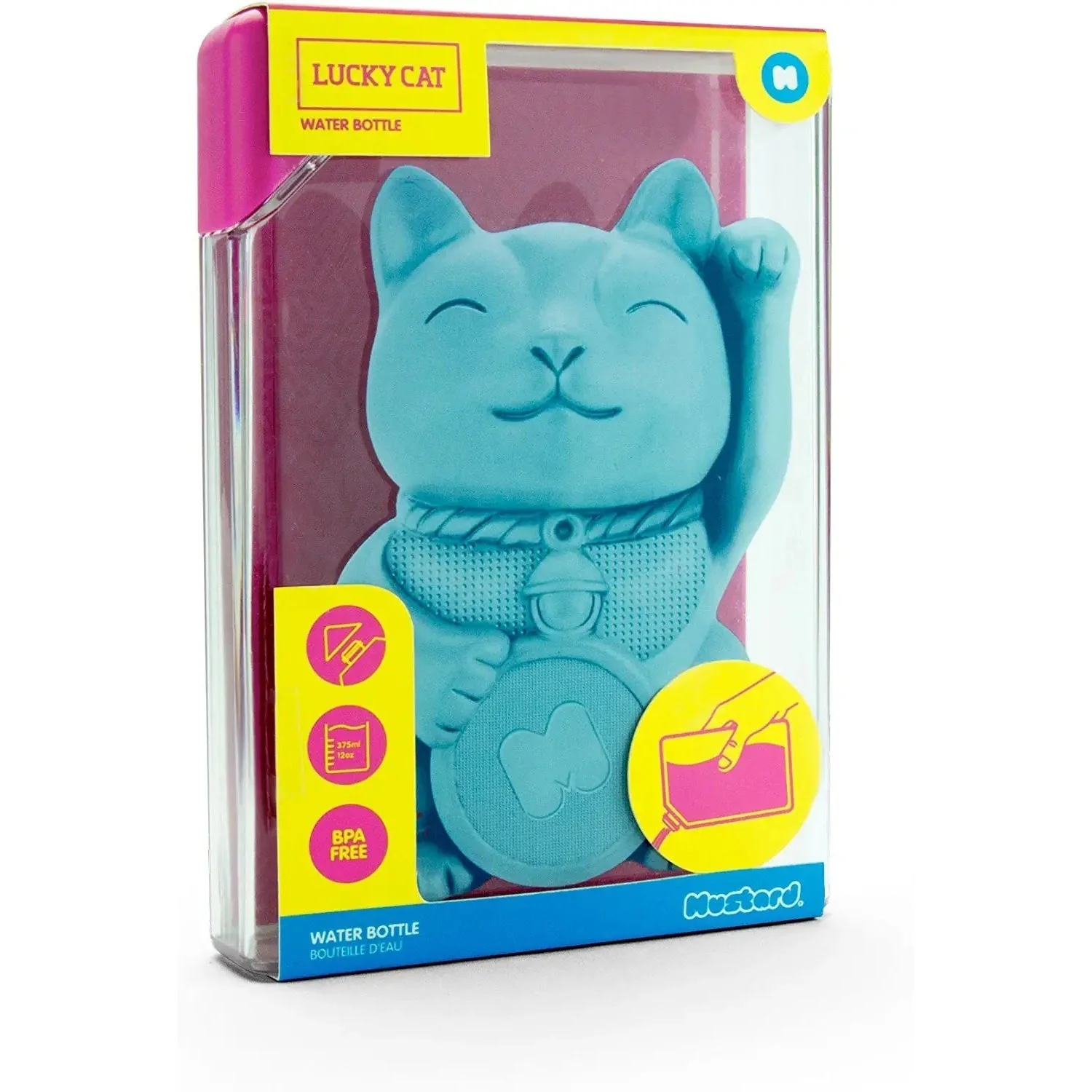 Lucky Cat Rectangular Water Bottle | Fits in Handbag by The Bullish Store - Image 3