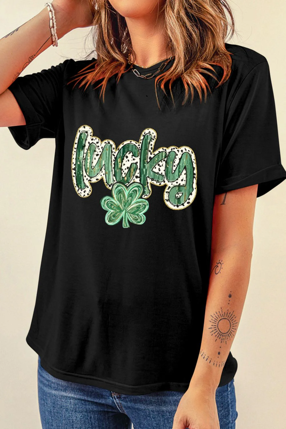Lucky Clover Graphic T-Shirt - Image 3