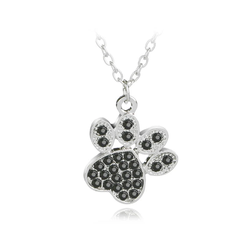 Lucky Cute Personality Animal Pet Dog Paw Footprint Zircon Pendant Necklace Love Woman Mother Girl Gift Wedding blessing Jewelry by Js House - Image 4
