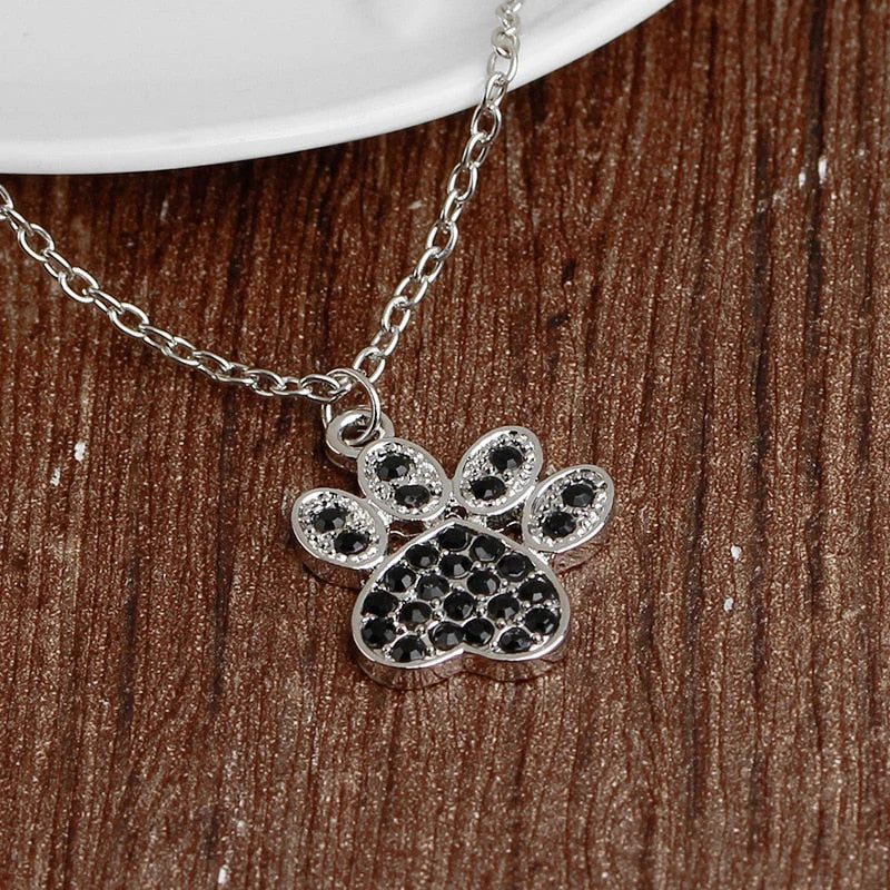 Lucky Cute Personality Animal Pet Dog Paw Footprint Zircon Pendant Necklace Love Woman Mother Girl Gift Wedding blessing Jewelry by Js House - Image 5