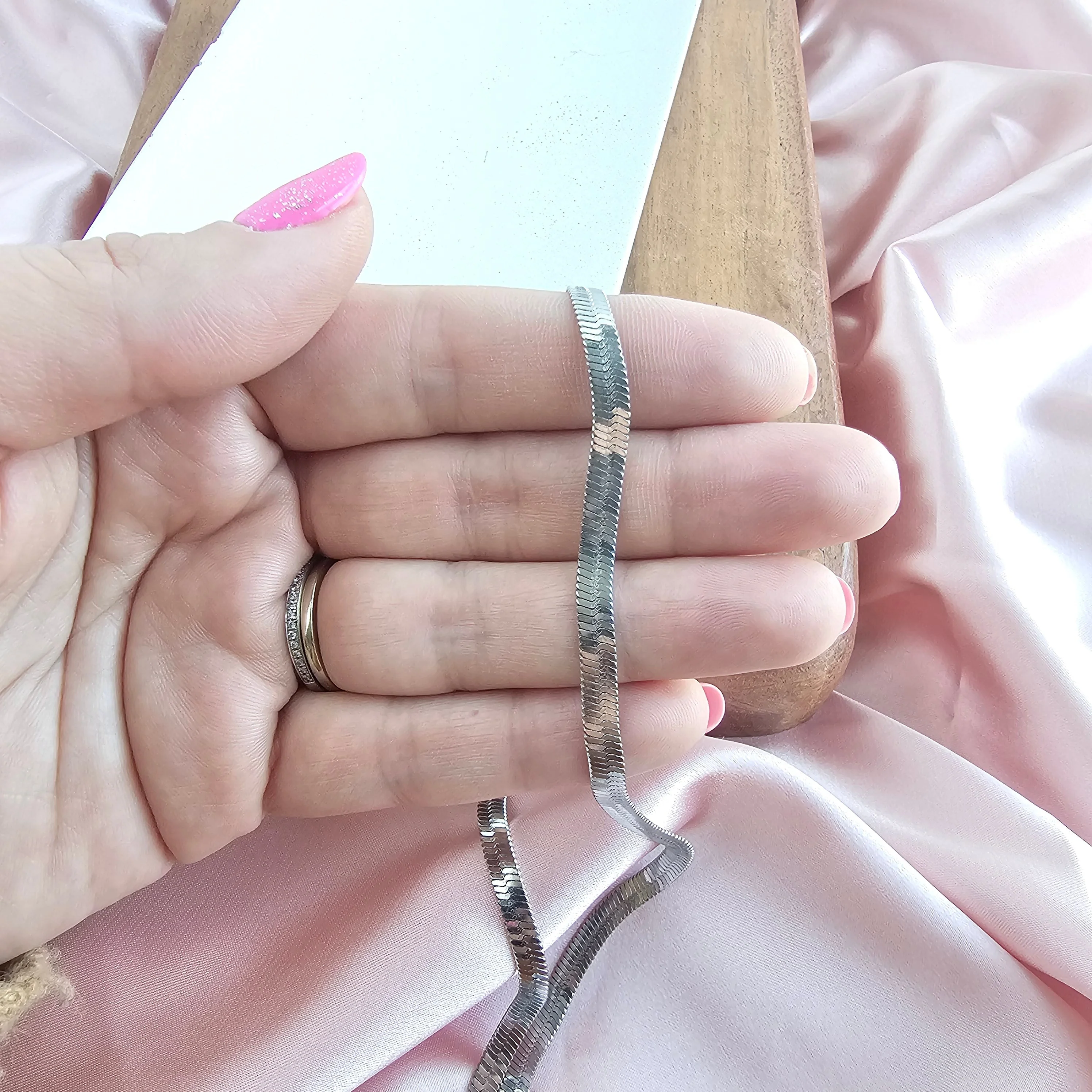 Luxe Silver Herringbone Chain - 20" by Spiffy & Splendid - Image 11