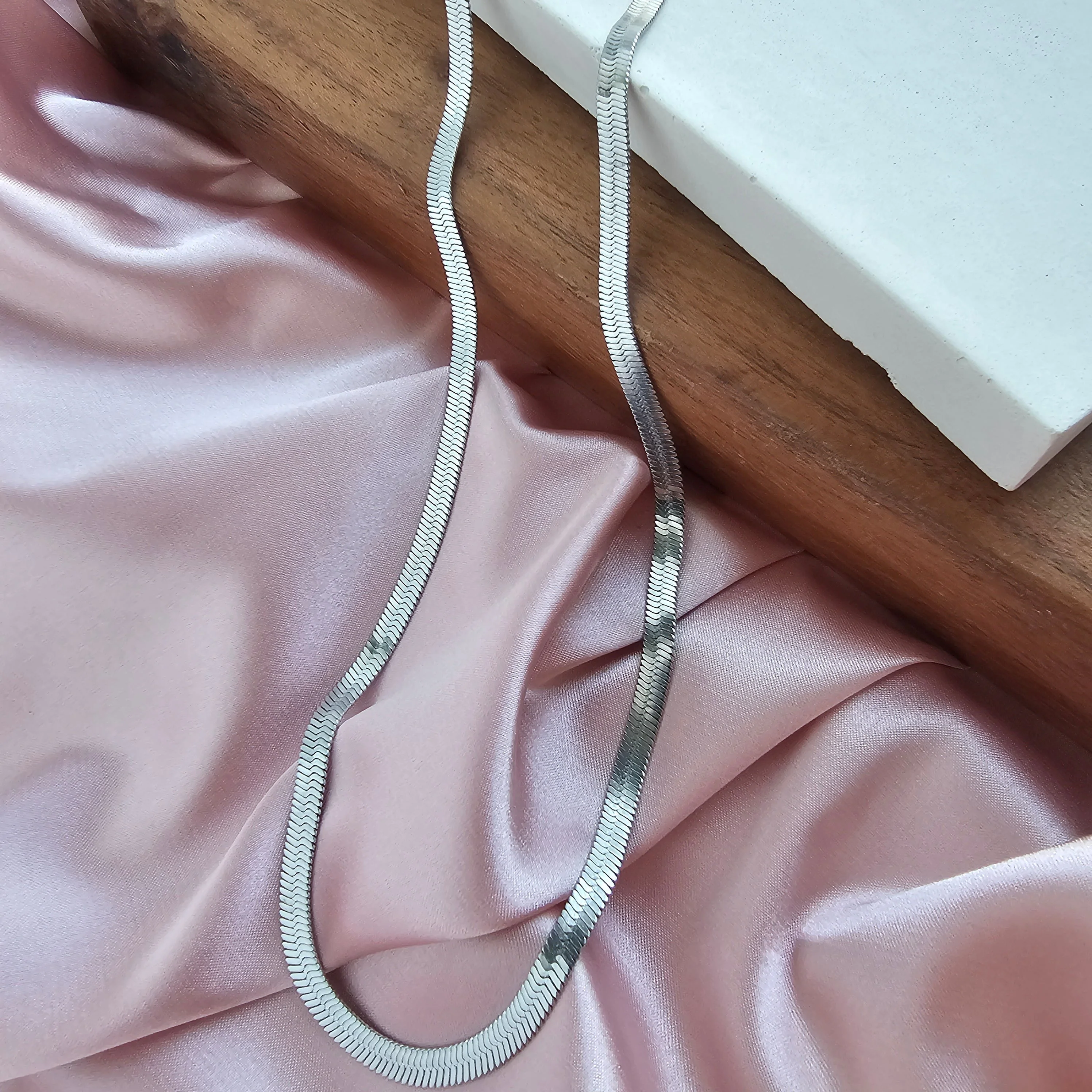 Luxe Silver Herringbone Chain - 20" by Spiffy & Splendid - Image 2