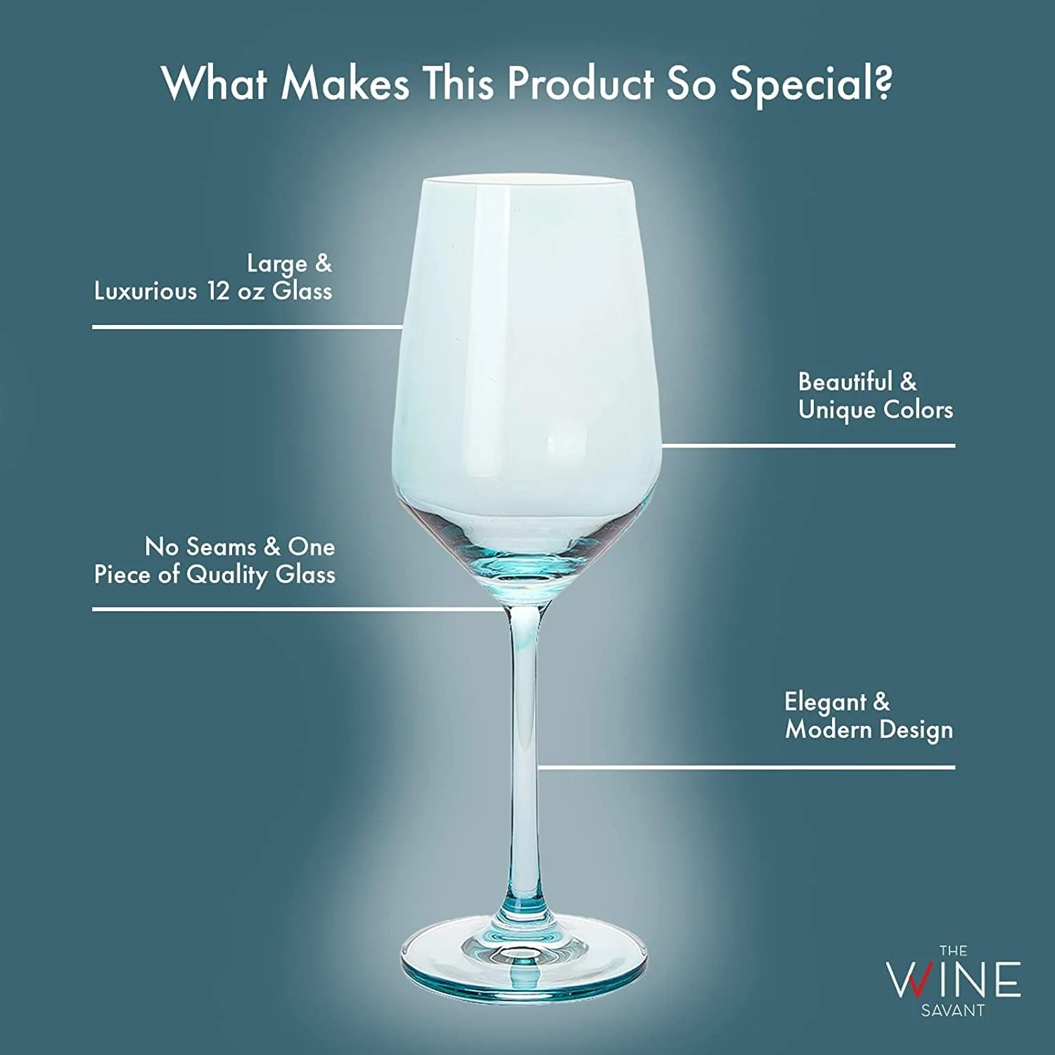 Make Your Own Set Wine Glass SINGLE, Muted Blue Colored Large 12 oz Glass, Unique Italian Style Tall for White & Red Wine, Mothers Day Gift, Set of 1 Beautiful Glassware (Midnight Blue) by The Wine Savant - Image 4