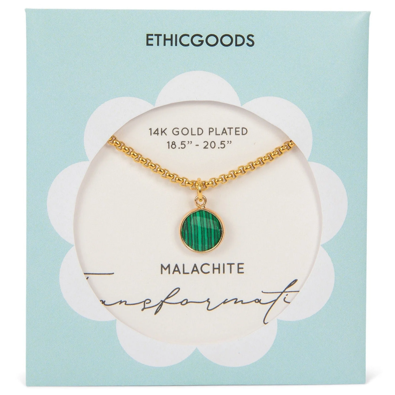 Malachite Stone Pendant Classic Gold Necklace by ETHICGOODS - Image 2