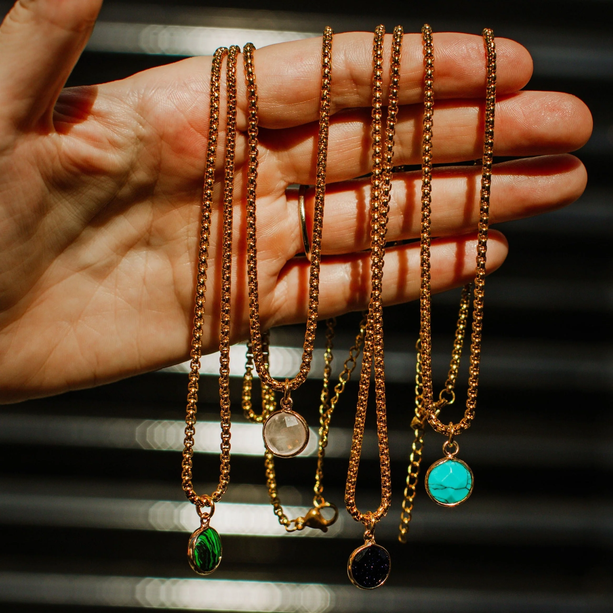 Malachite Stone Pendant Classic Gold Necklace by ETHICGOODS - Image 5