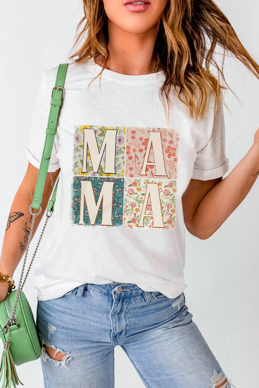 MAMA Round Neck Short Sleeve T-Shirt - Image 4