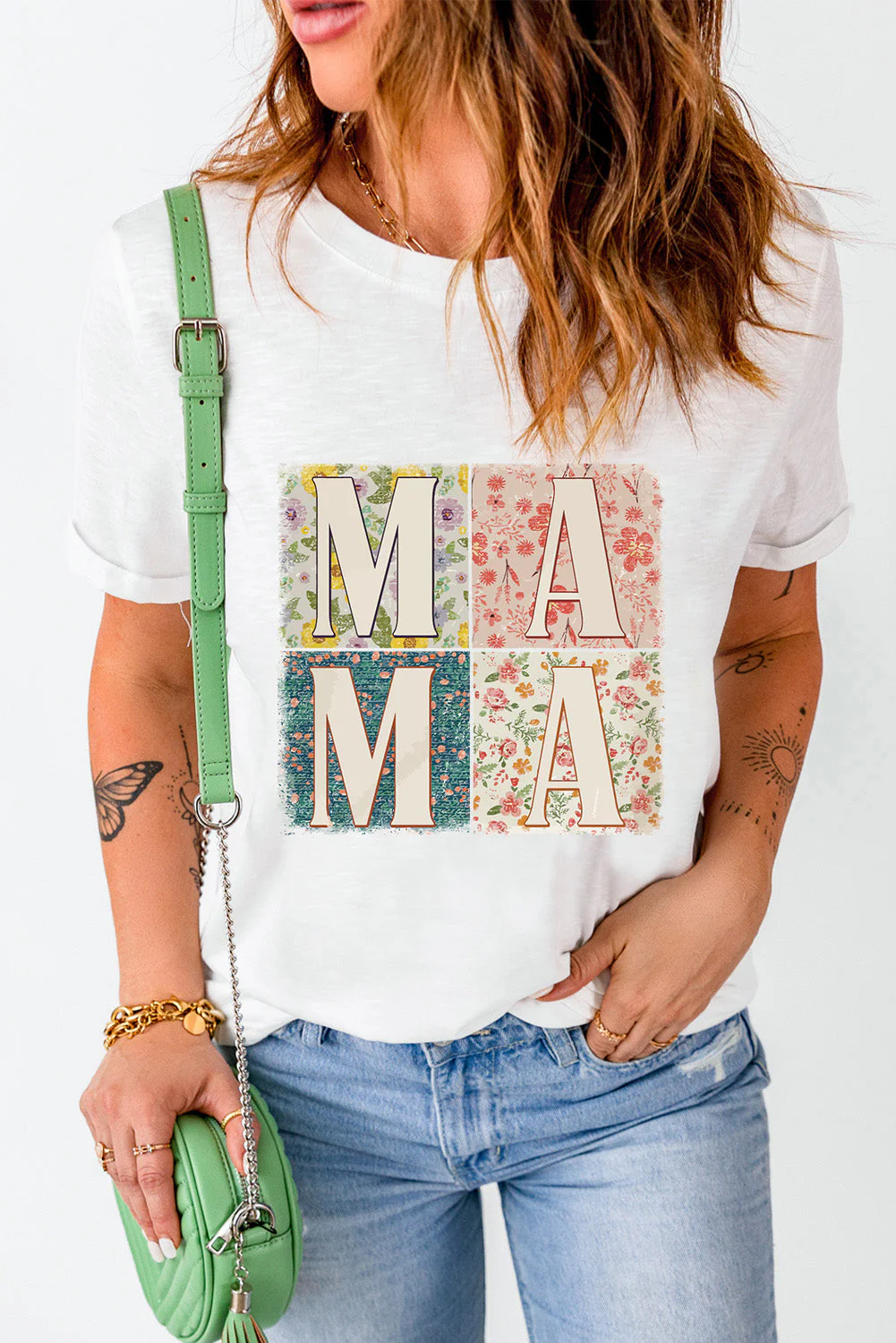 MAMA Round Neck Short Sleeve T-Shirt - Image 5