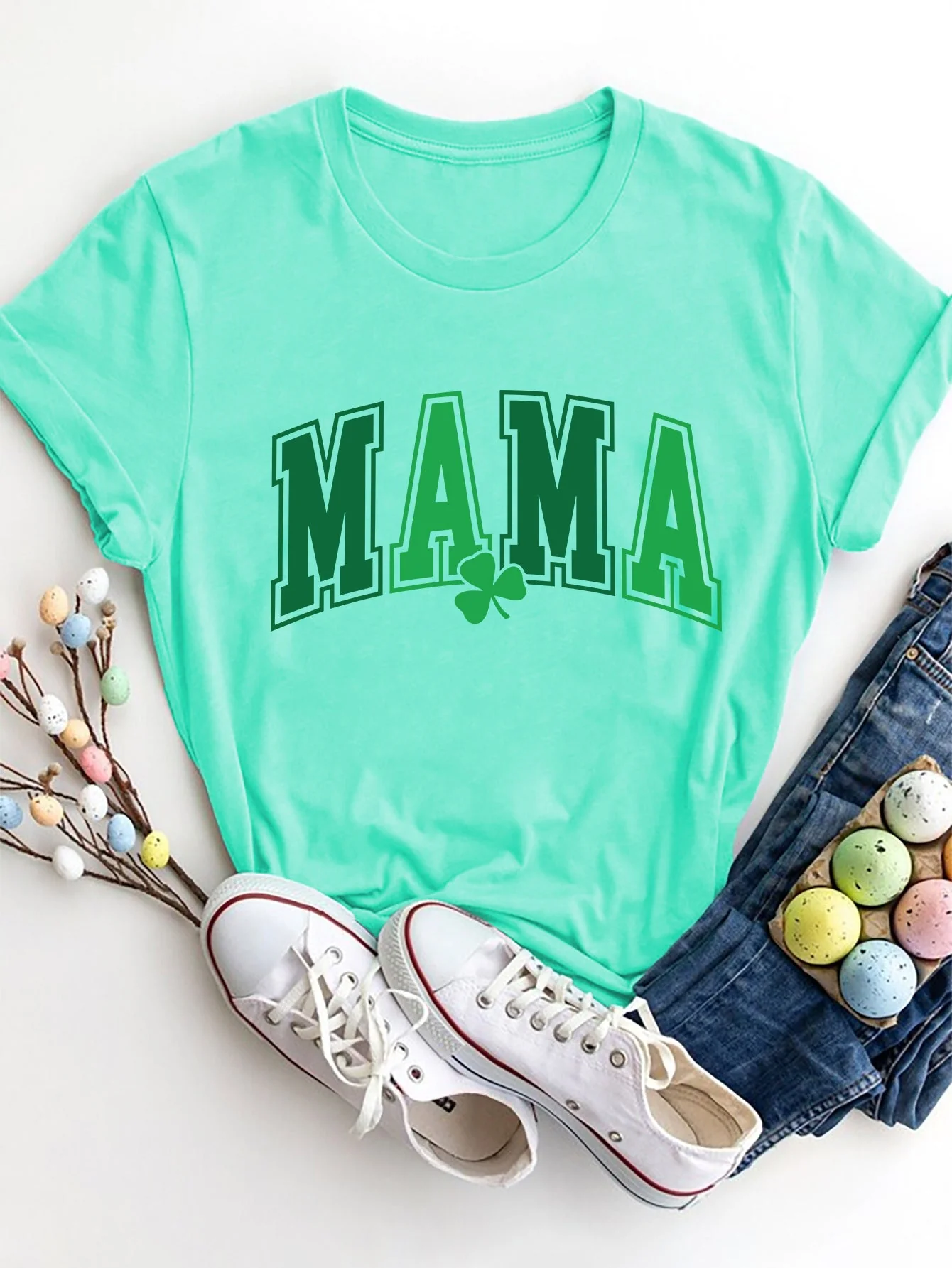 MAMA Round Neck Short Sleeve T-Shirt - Image 4