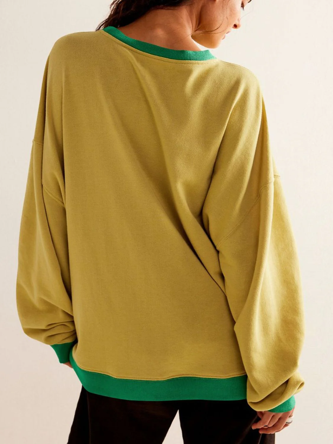 Mandy Contrast Trim Round Neck Long Sleeve Sweatshirt - Image 2