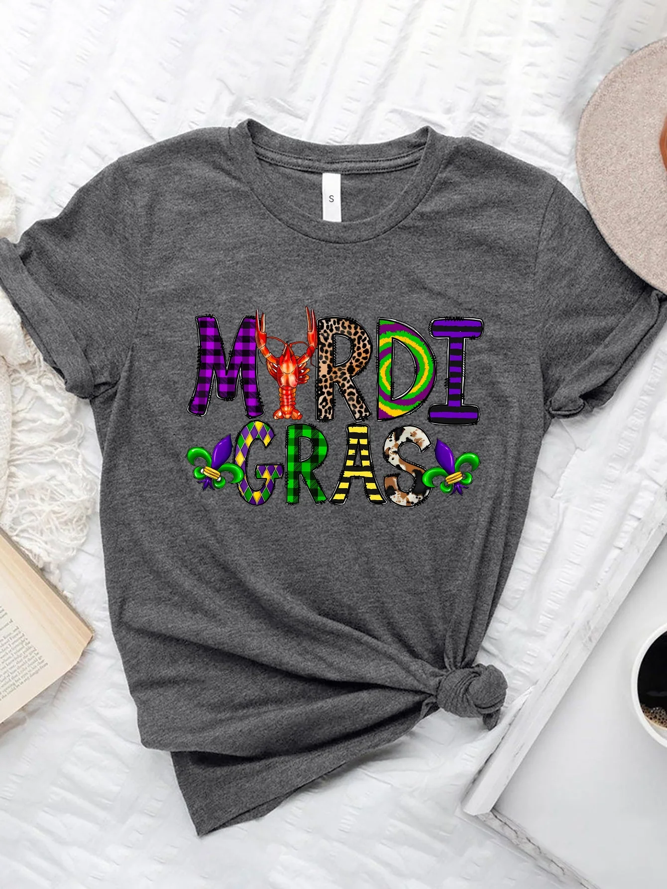 MARDI GRAS Round Neck Short Sleeve T-Shirt - Image 4