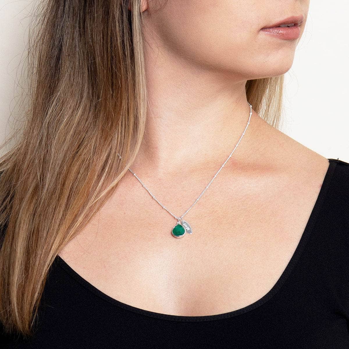 May Emerald Birthstone Necklace by Tiny Rituals - Image 2