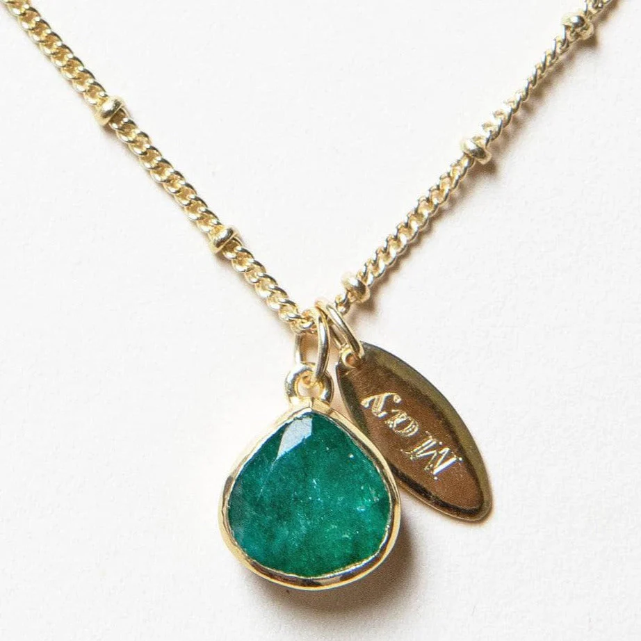 May Emerald Birthstone Necklace by Tiny Rituals - Image 5