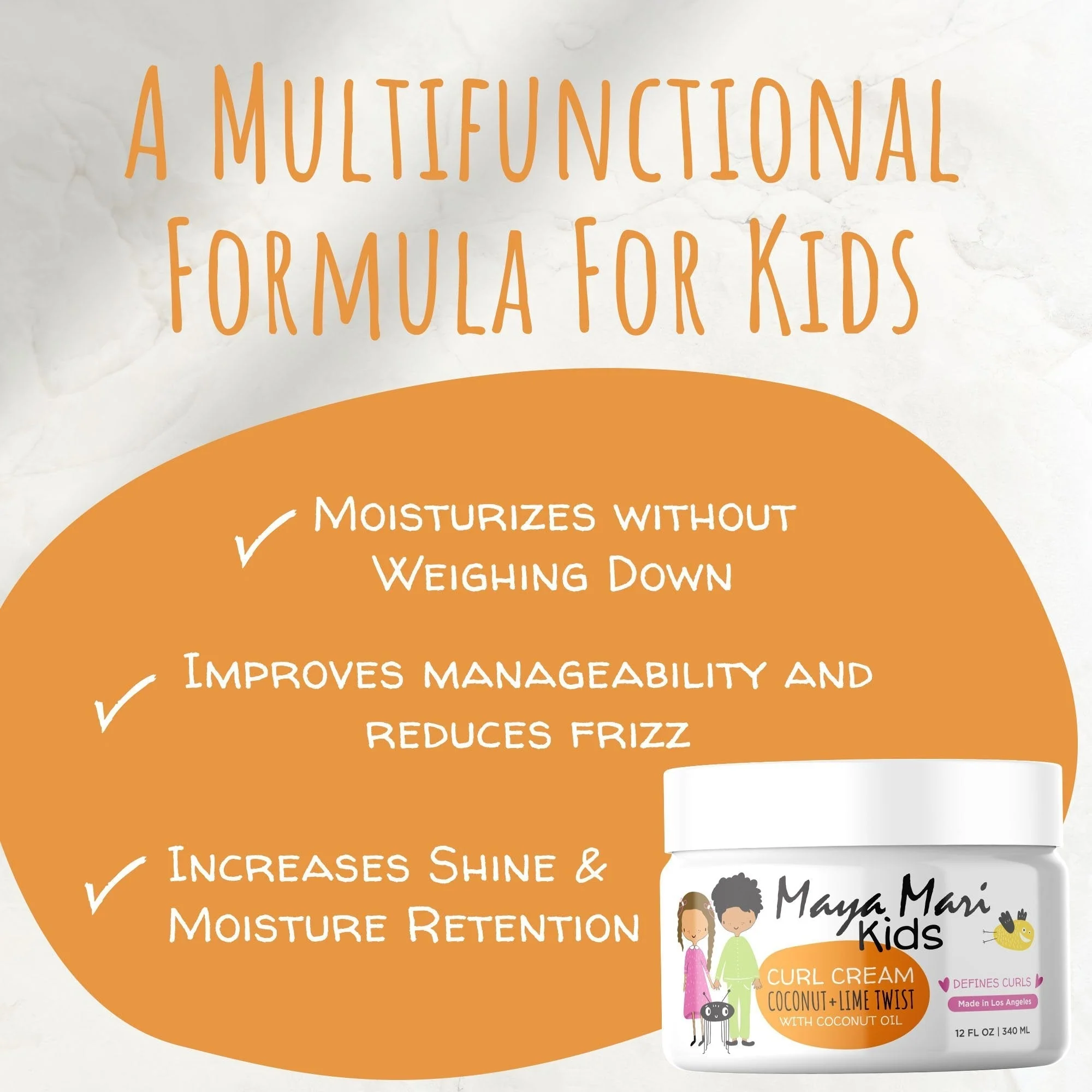 Maya Mari Kids Curl Conditioning Kit 2 -Piece Set - Kids 2-in-1 Shampoo and Conditioner and Curl Cream by  Los Angeles Brands - Image 6
