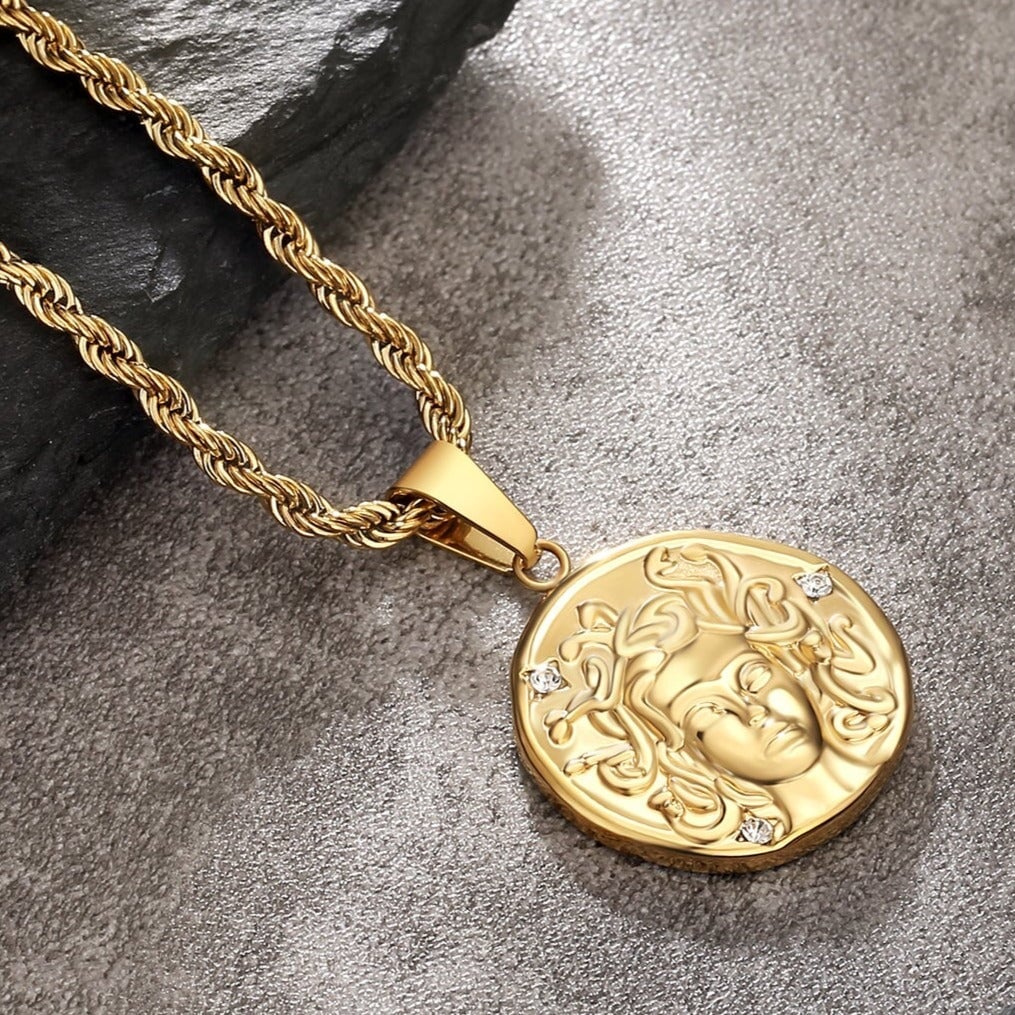 Medusa Head Coin Pendant Necklace by Bling Proud | Urban Jewelry Online Store - Image 2