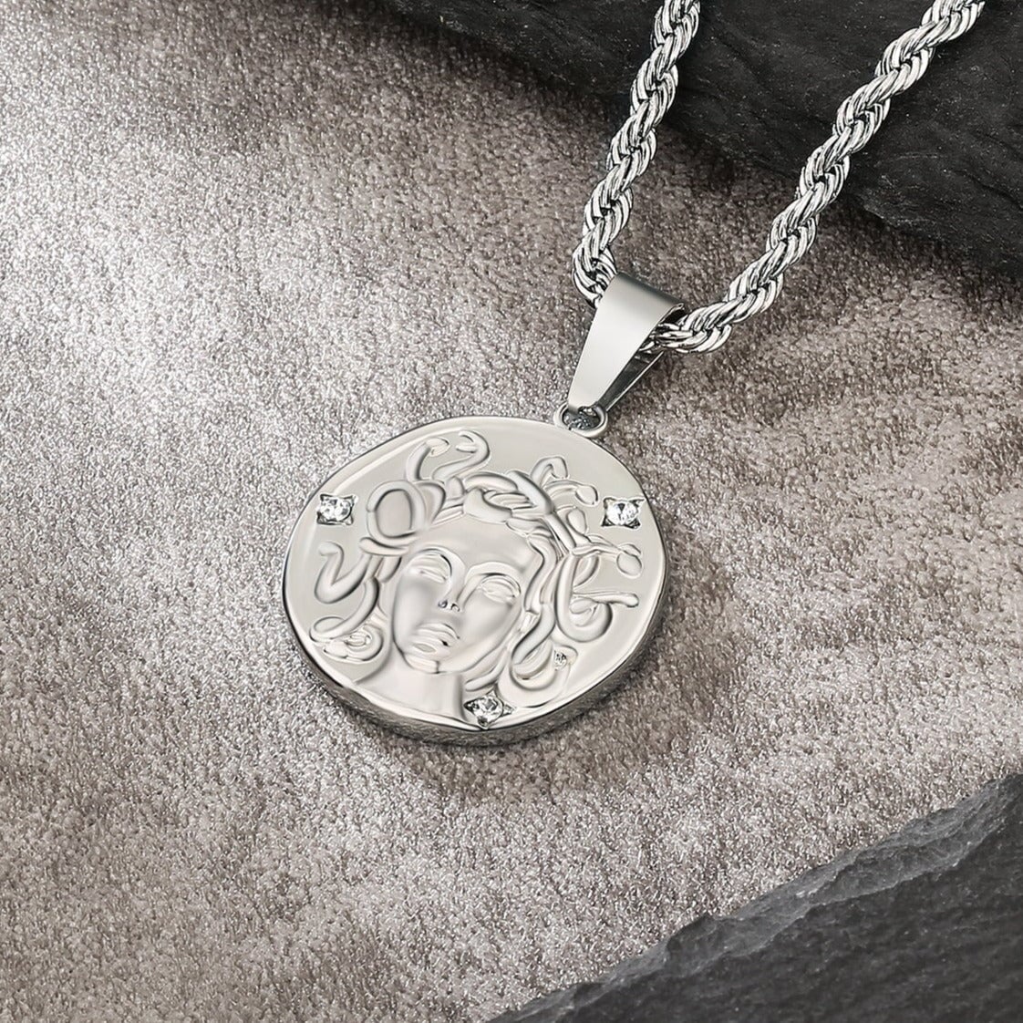 Medusa Head Coin Pendant Necklace by Bling Proud | Urban Jewelry Online Store - Image 4