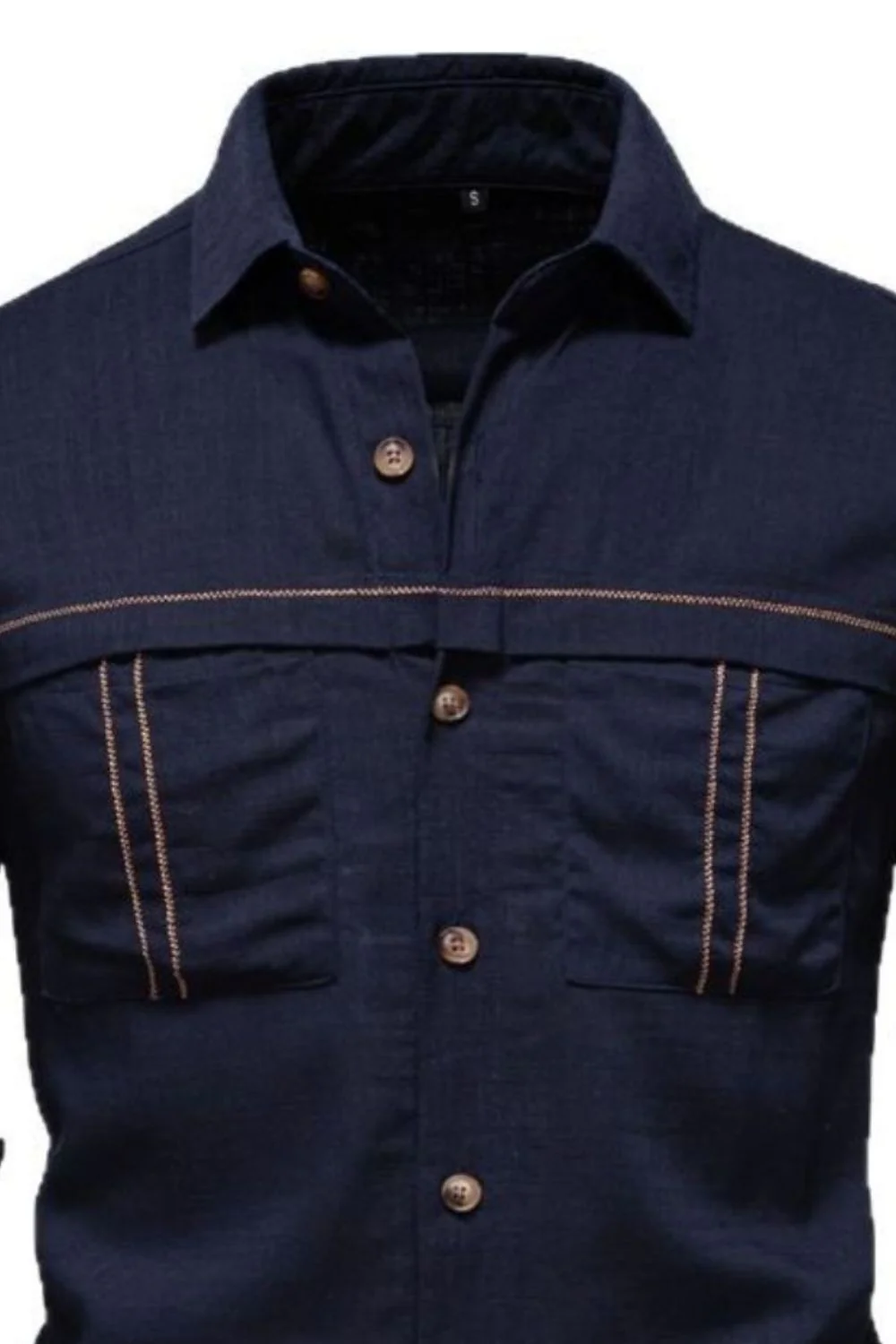 Men's Button Down Collared Neck Shirt - Image 4