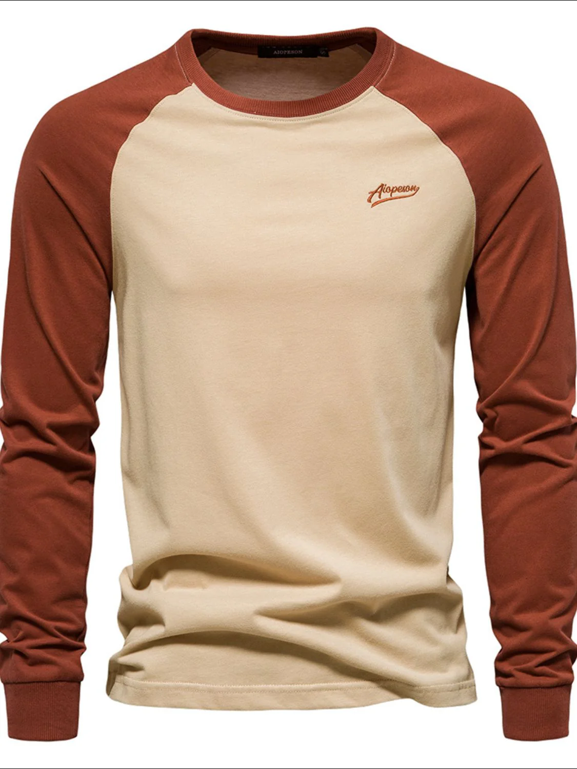 Men's Contrast Round Neck Raglan Sleeve T-Shirt - Image 7