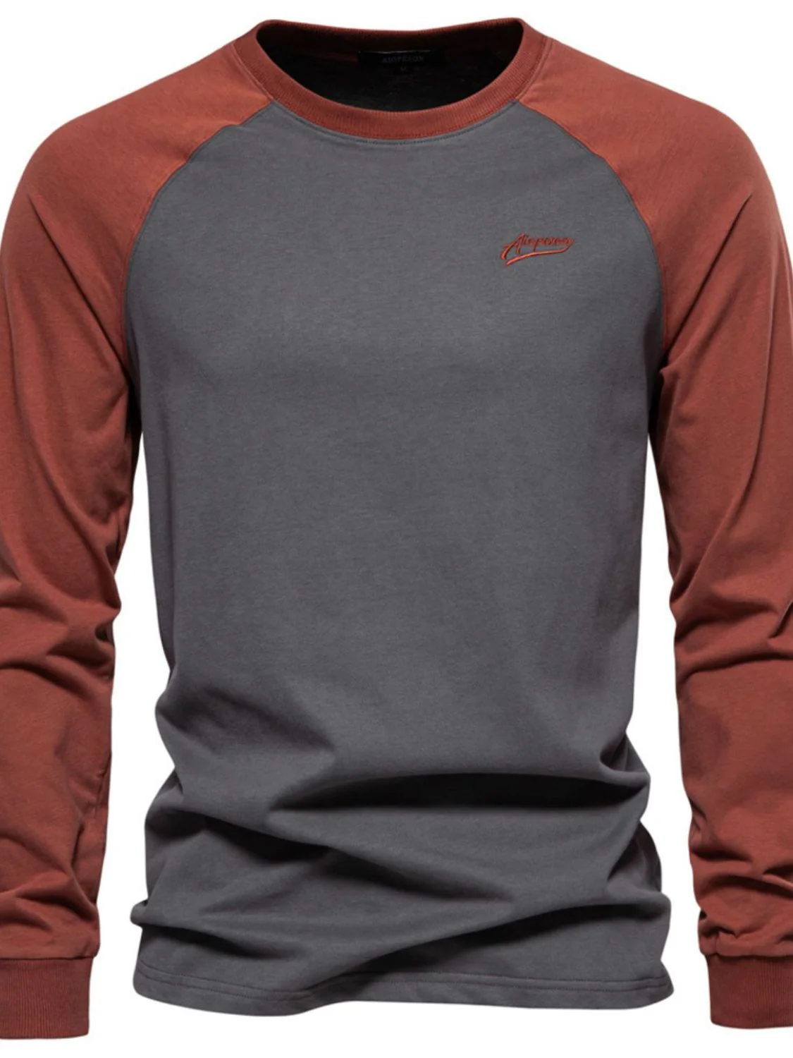 Men's Contrast Round Neck Raglan Sleeve T-Shirt - Image 9