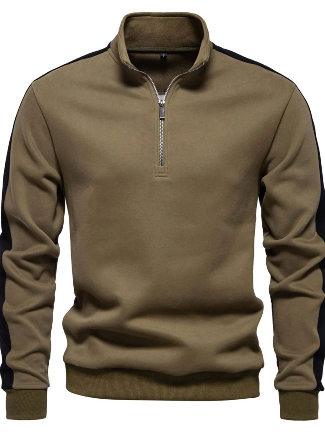 Men's Contrast Striped Long Sleeve Sweatshirt - Image 7