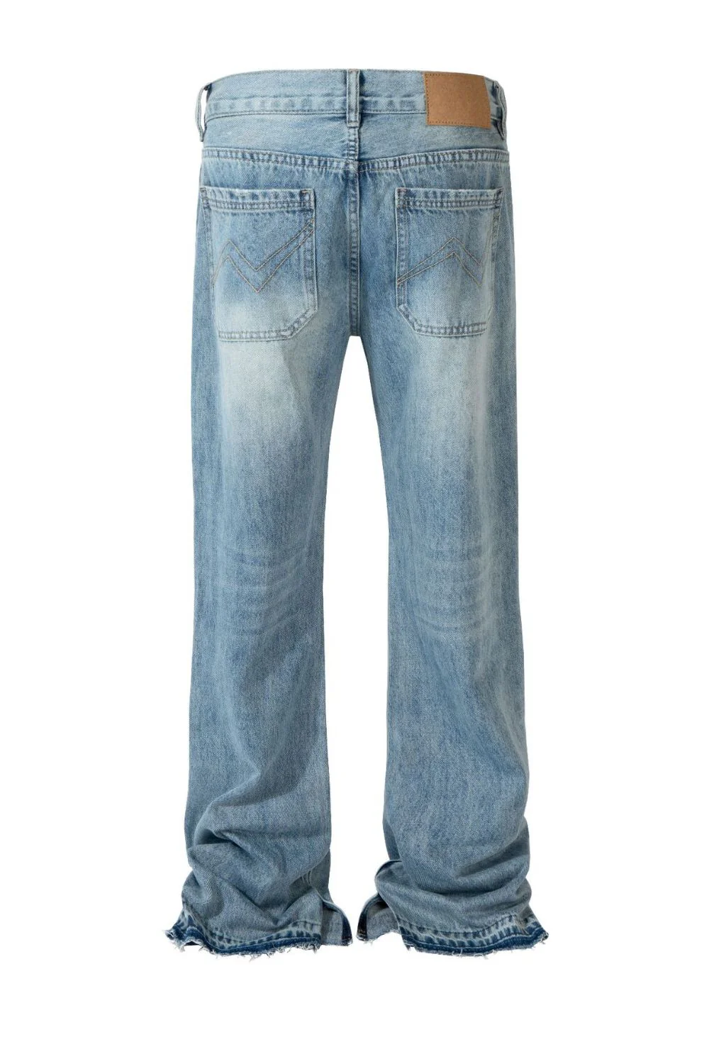Men's Distressed Raw Hem Jeans - Image 4