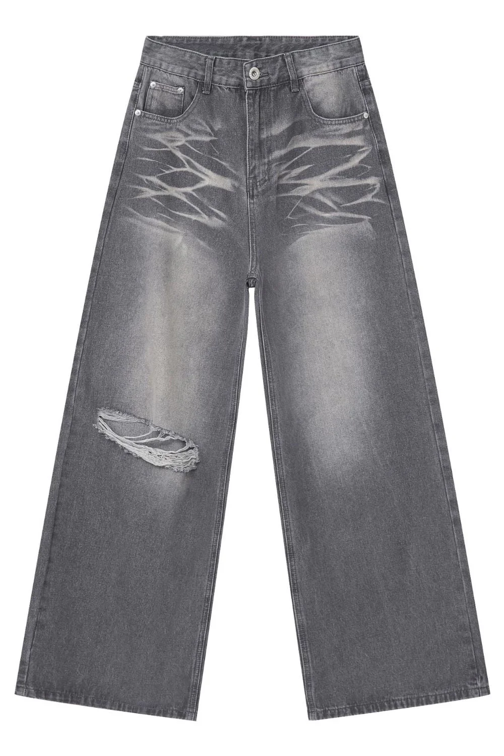 Men's Distressed Wide Leg Jeans - Image 5