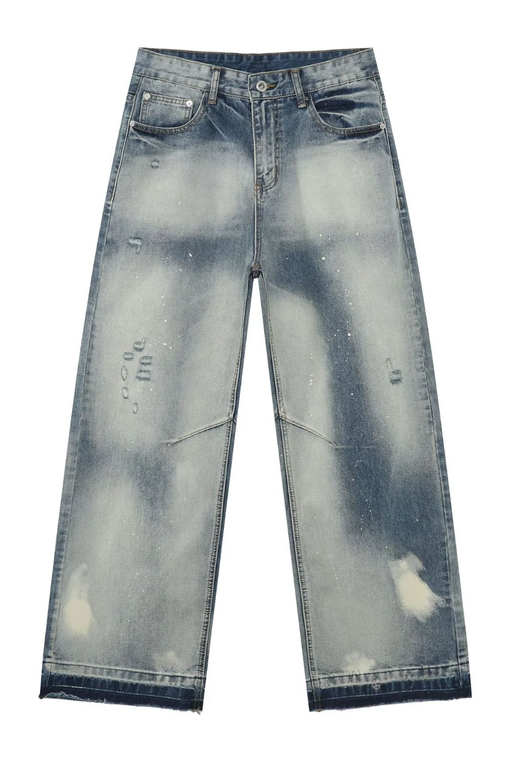 Men's Distressed Wide Leg Jeans - Image 5