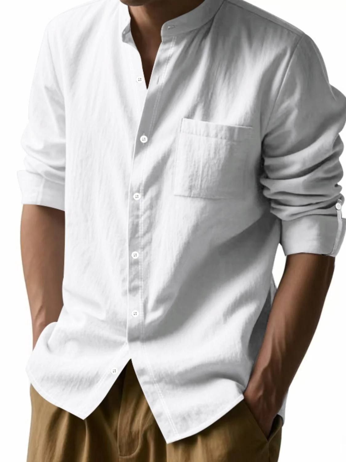 Men's Full Size Button Down Long Sleeve Shirt Plus Size - Image 3