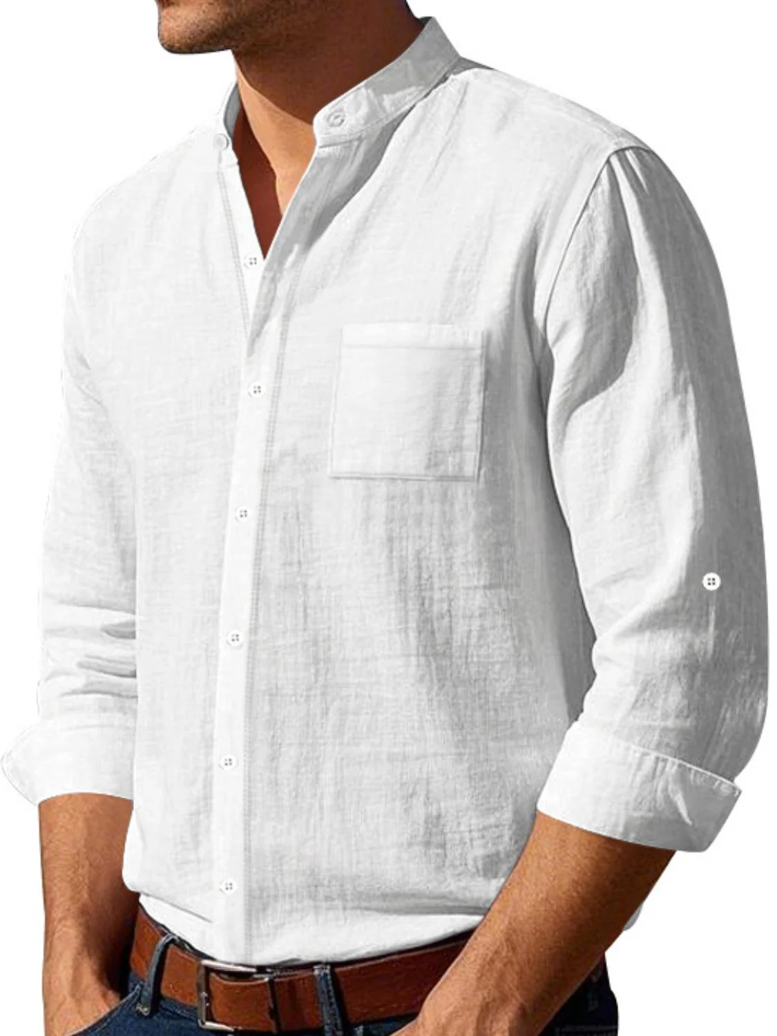 Men's Full Size Button Down Long Sleeve Shirt Plus Size - Image 4