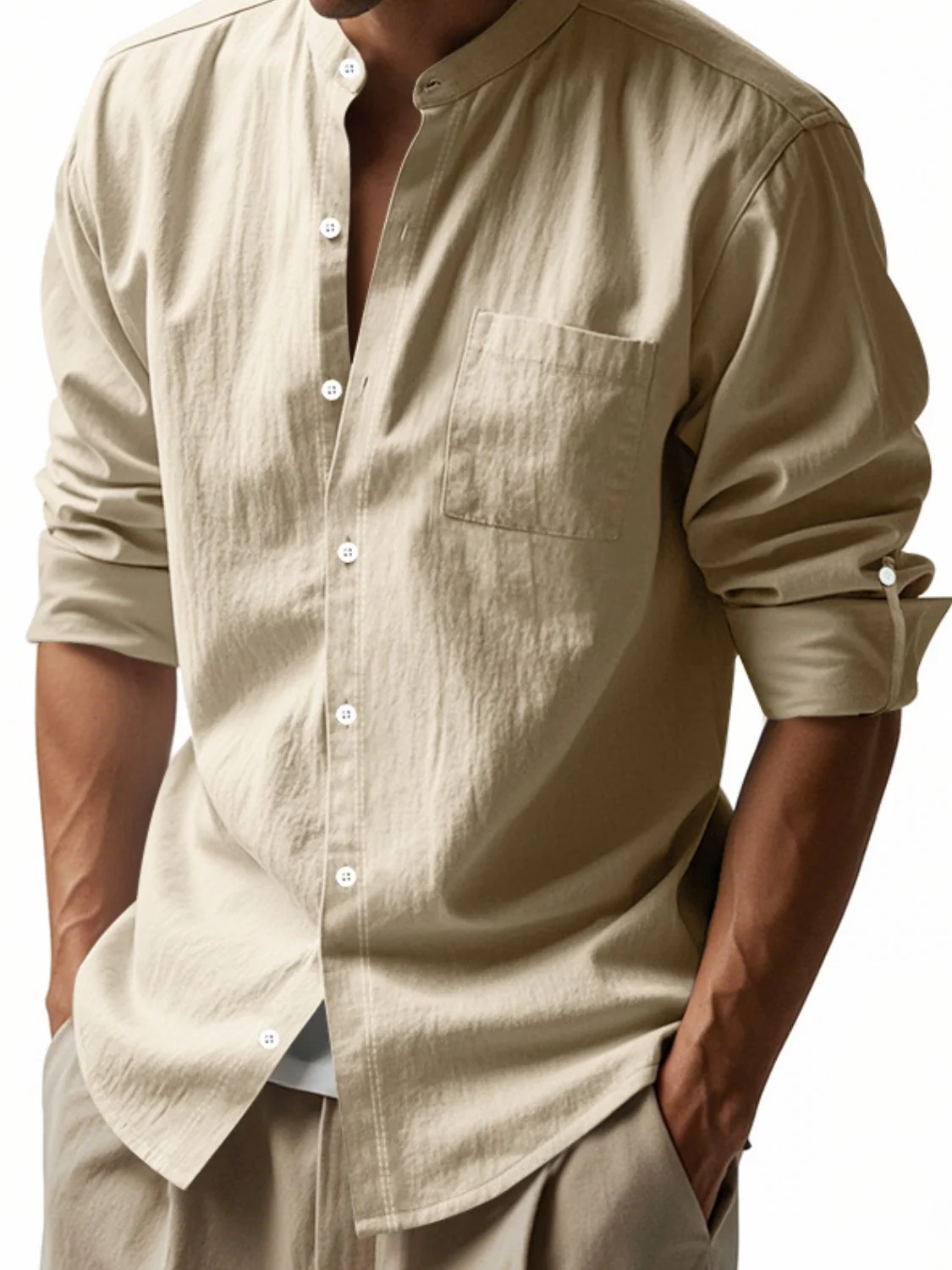 Men's Full Size Button Down Long Sleeve Shirt Plus Size - Image 7