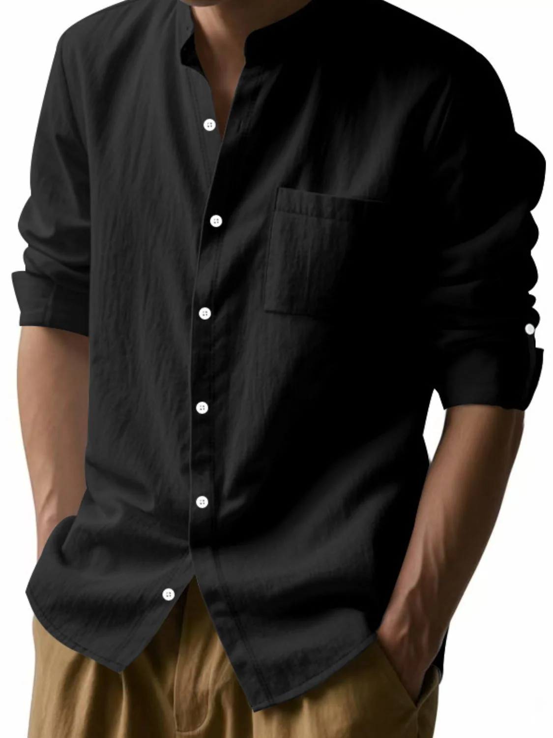 Men's Full Size Button Down Long Sleeve Shirt Plus Size - Image 9