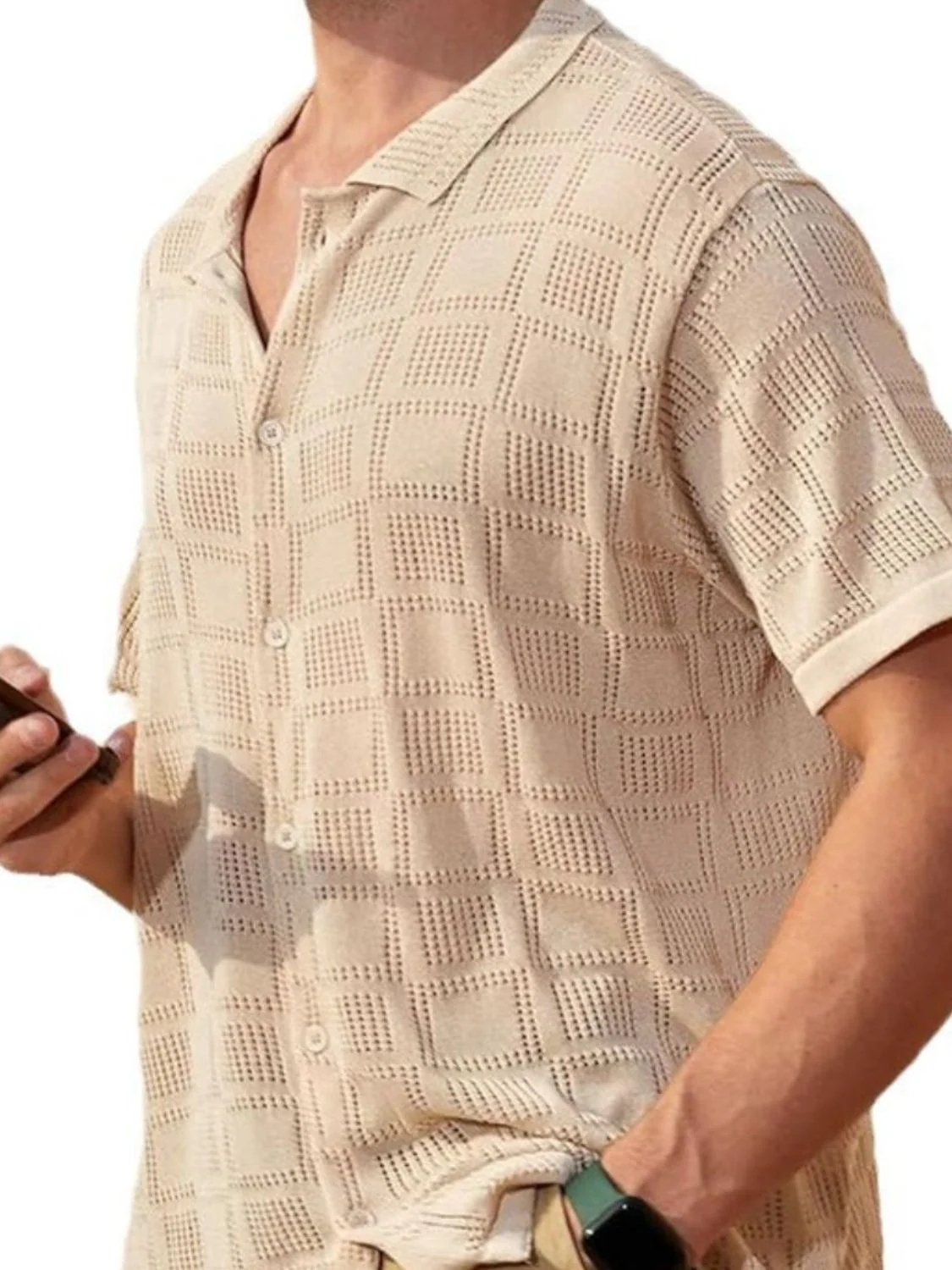 Men's Full Size Button Down Short Sleeve Plus Size - Image 2