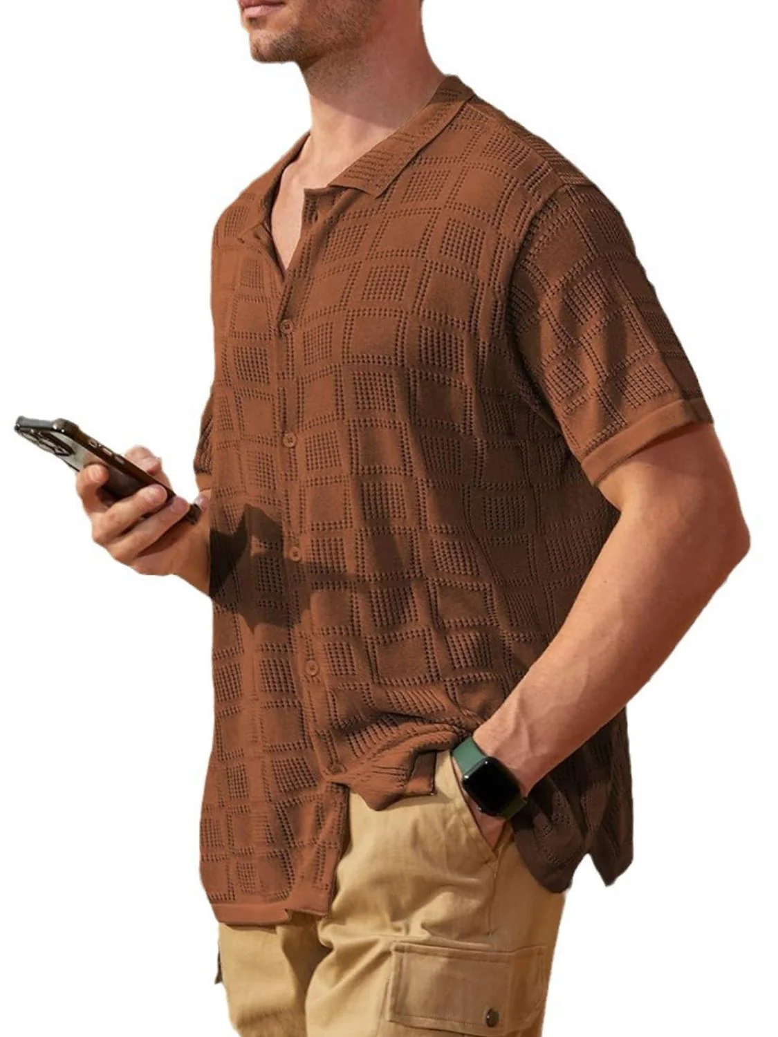 Men's Full Size Button Down Short Sleeve Plus Size - Image 3