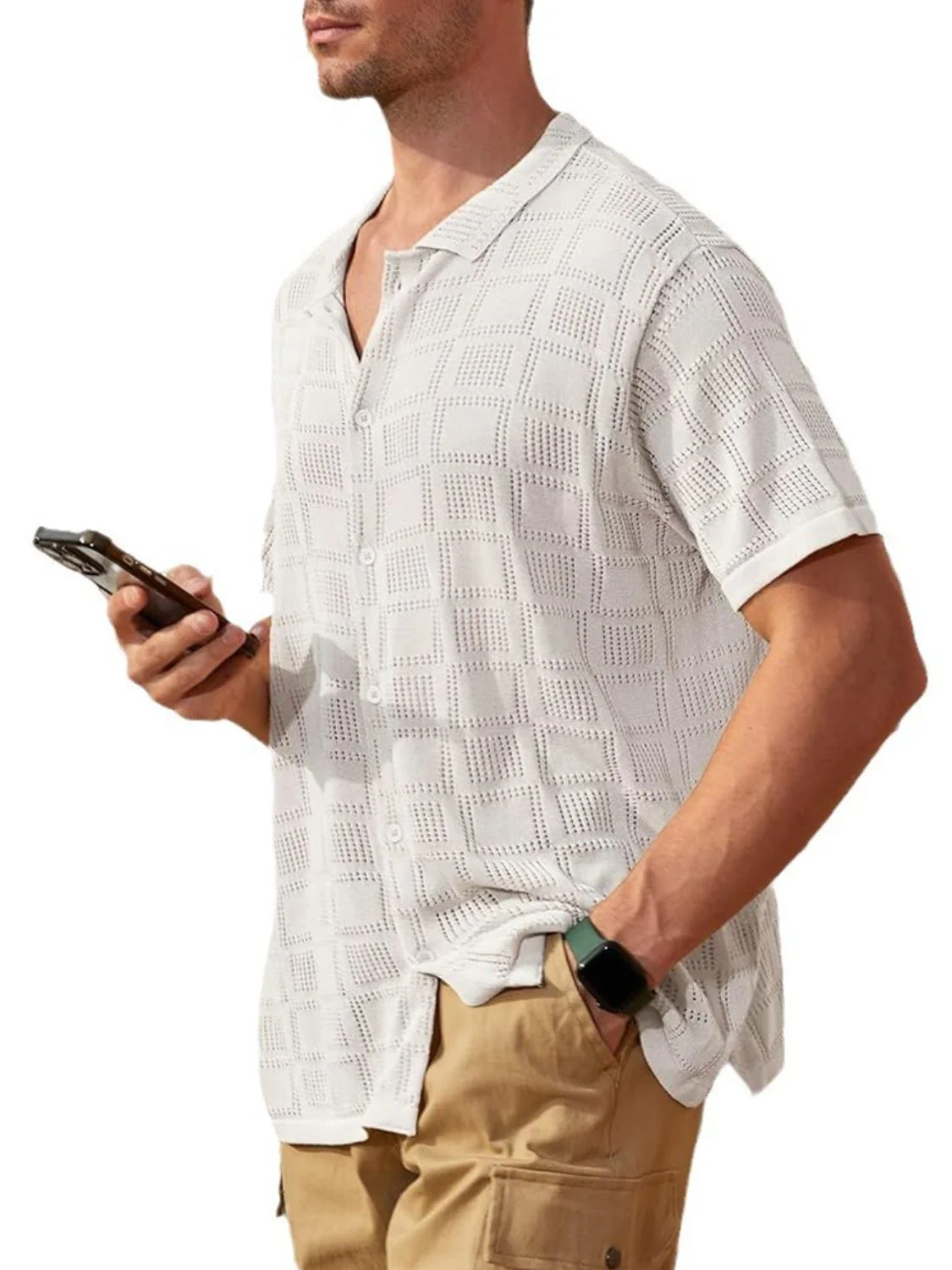 Men's Full Size Button Down Short Sleeve Plus Size - Image 4