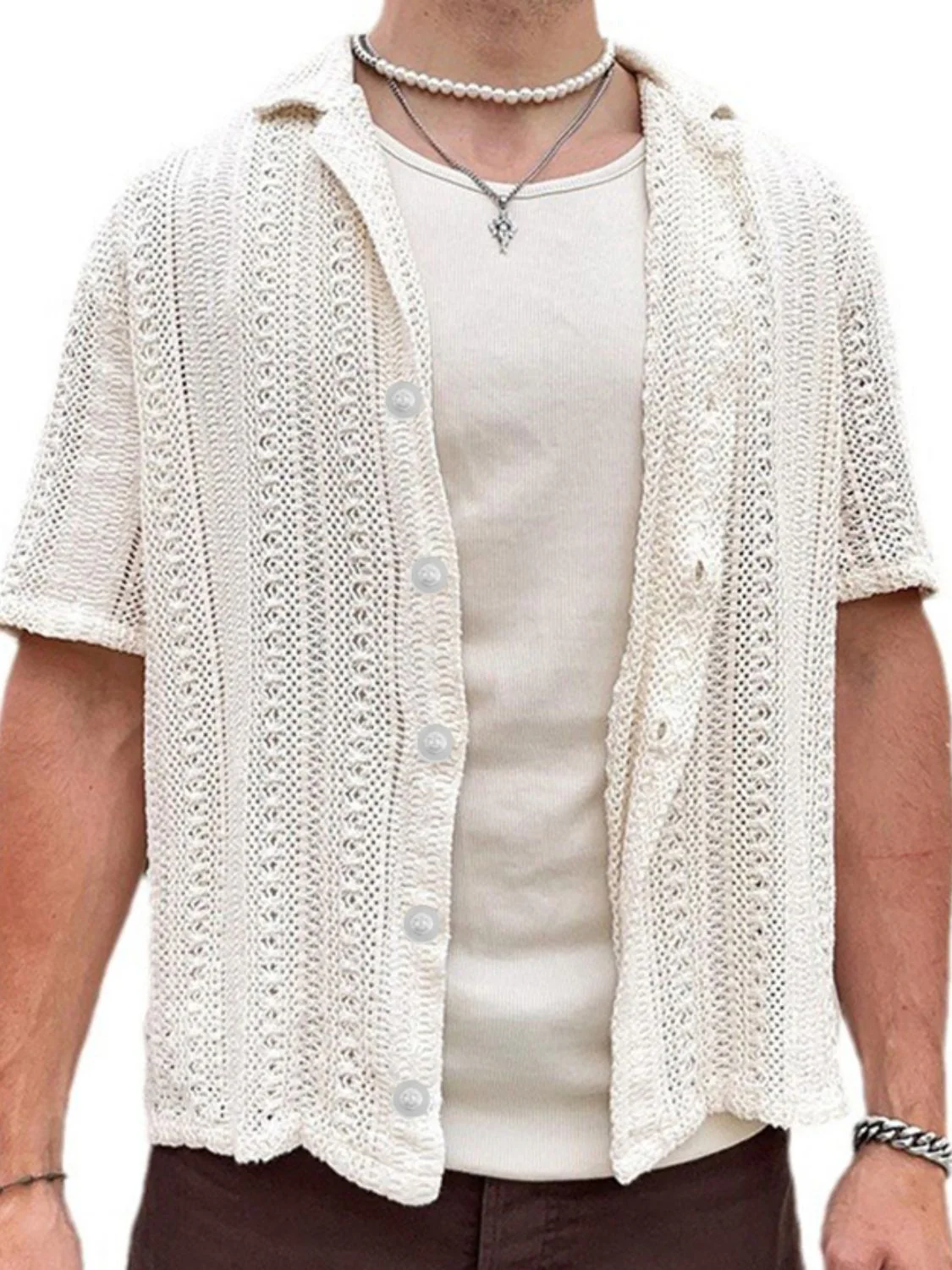 Men's Full Size Button Down Short Sleeve Shirt Plus Size - Image 2