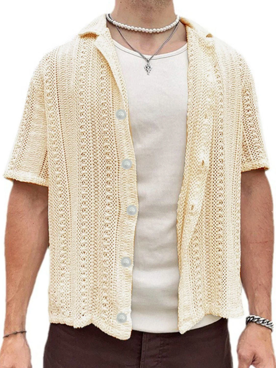 Men's Full Size Button Down Short Sleeve Shirt Plus Size - Image 5