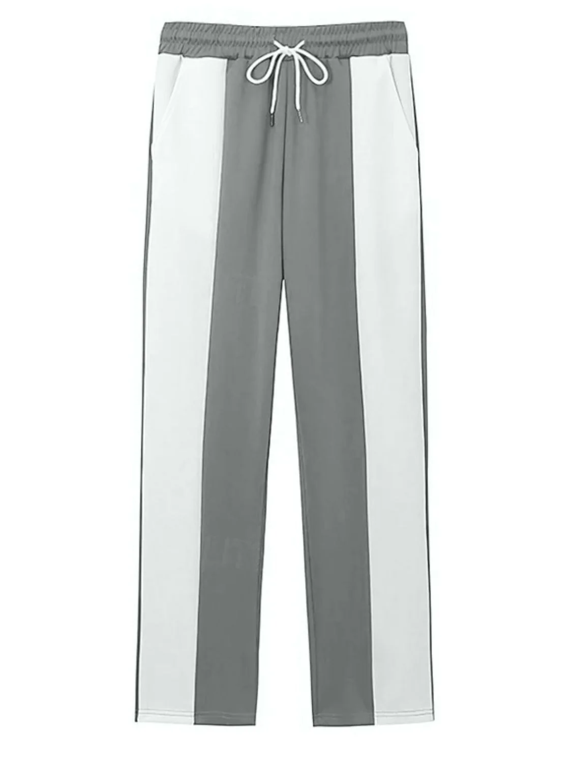 Men's Full Size Drawstring Contrast Pants Plus Size - Image 4