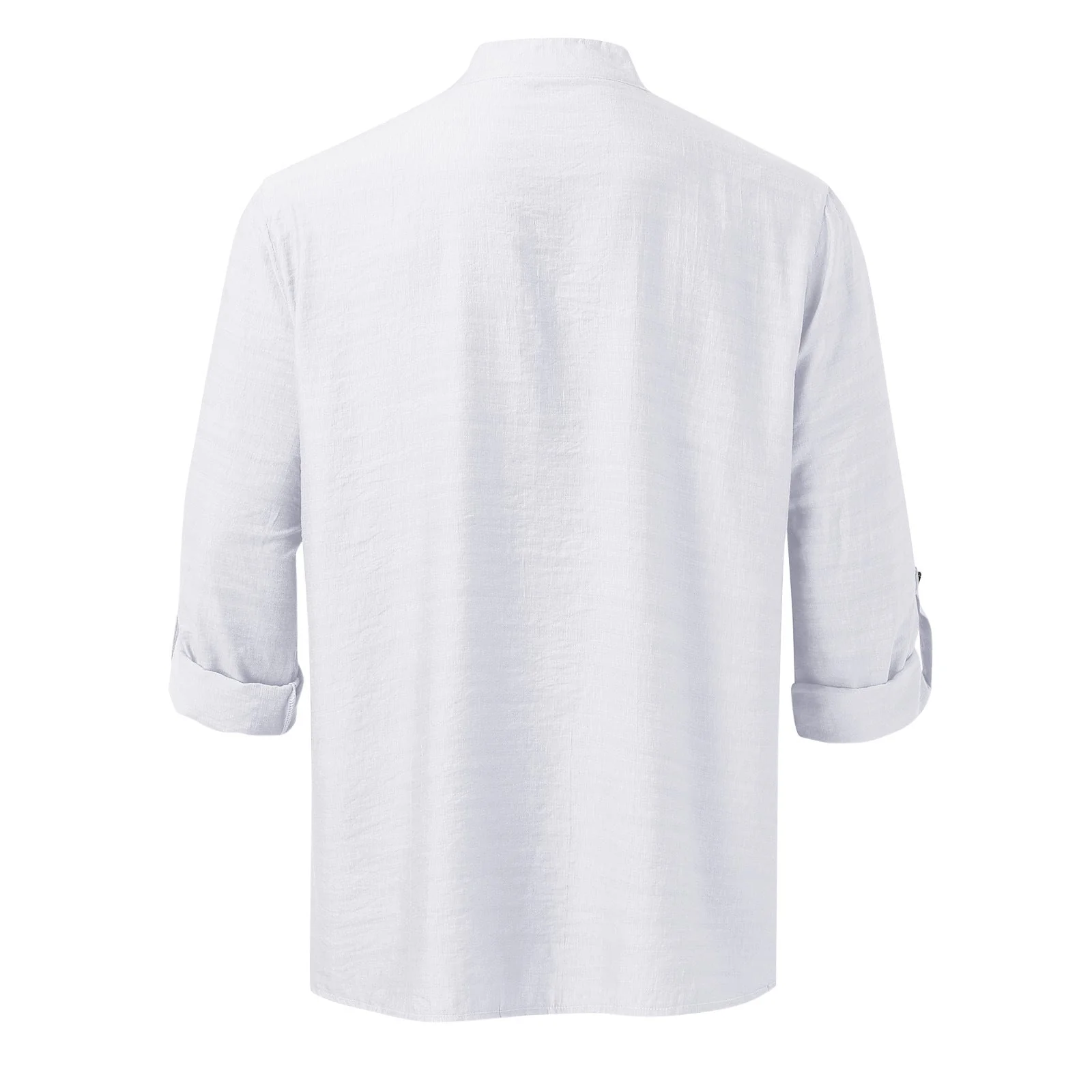 Men's Full Size Half Button Long Sleeve Shirt Plus Size - Image 6