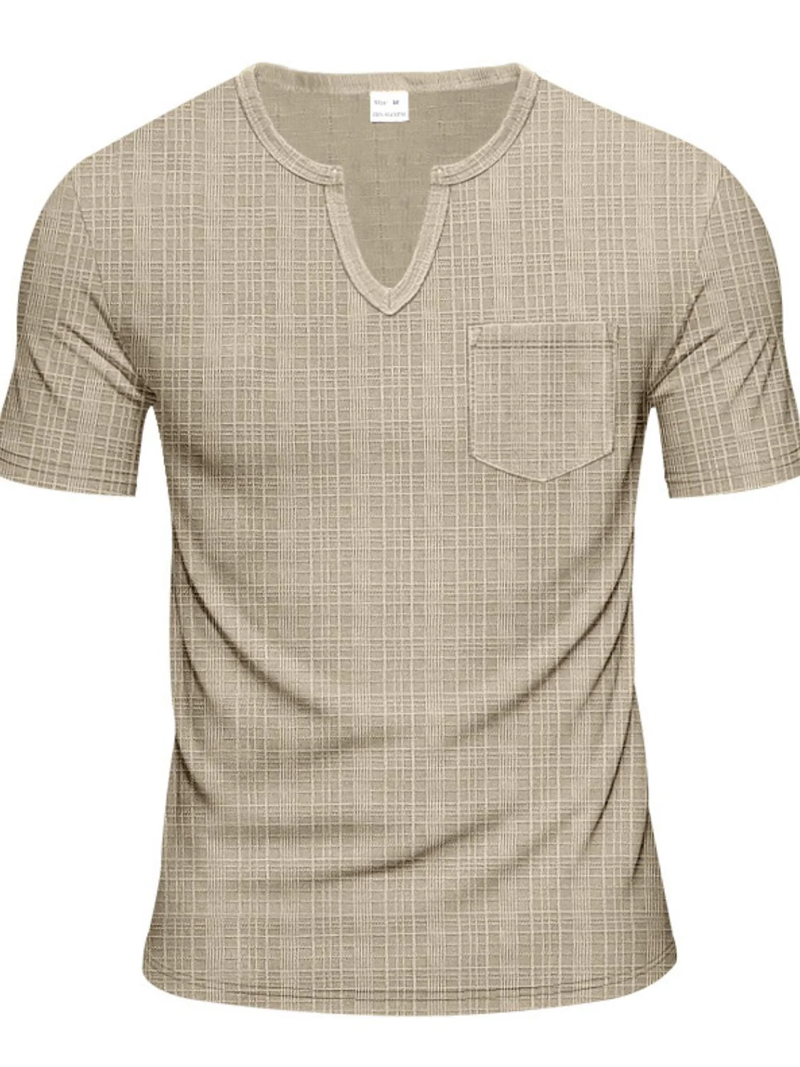Men's Full Size Notched Short Sleeve T-Shirt Plus Size - Image 2