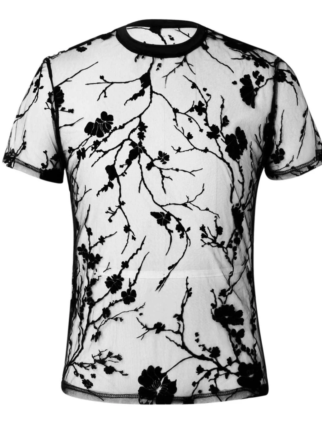 Men's Full Size Round Neck Short Sleeve Sheer Top Plus Size - Image 3