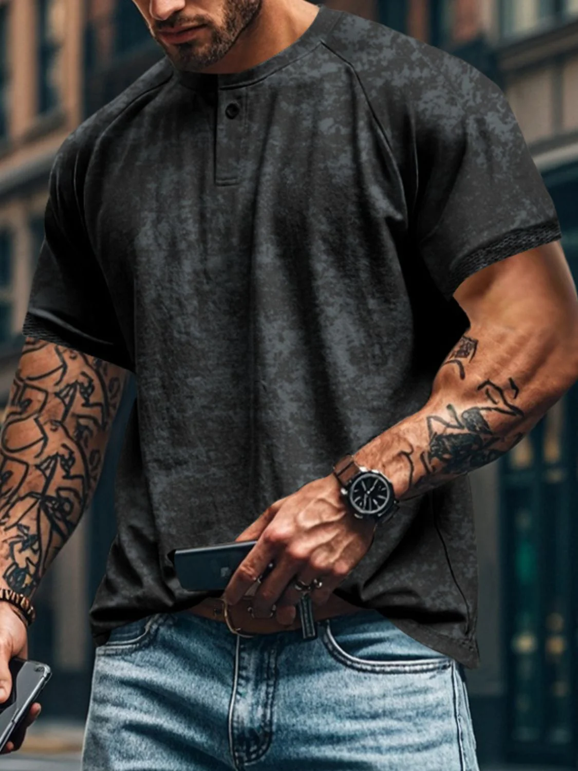 Men's Full Size Round Neck Short Sleeve T-Shirt Plus Size - Image 3