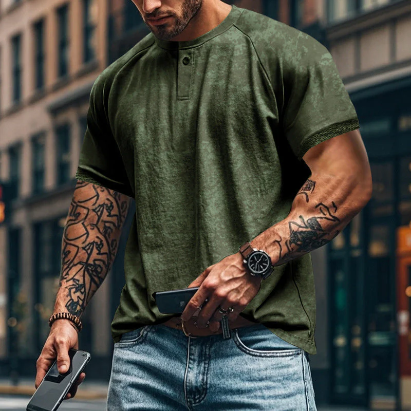 Men's Full Size Round Neck Short Sleeve T-Shirt Plus Size - Image 4
