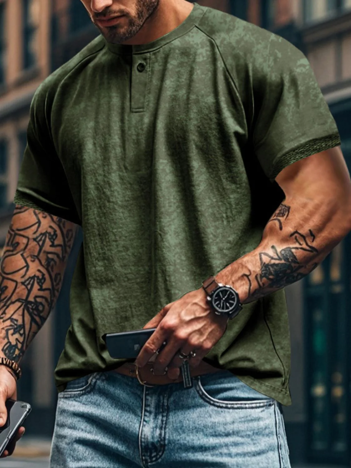 Men's Full Size Round Neck Short Sleeve T-Shirt Plus Size - Image 5